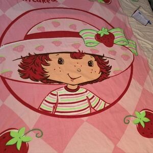 Vintage Strawberry Shortcake Y2k Throw Blanket  Strawberry Shortcake Blanket